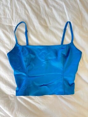 Aritzia Blue Satin Bustier Corset Top Size Small